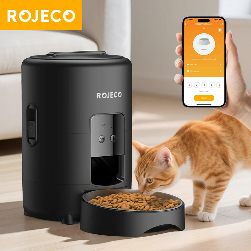 ROJECO 2L Smart Cat Feeder With WiFi App Remote Control