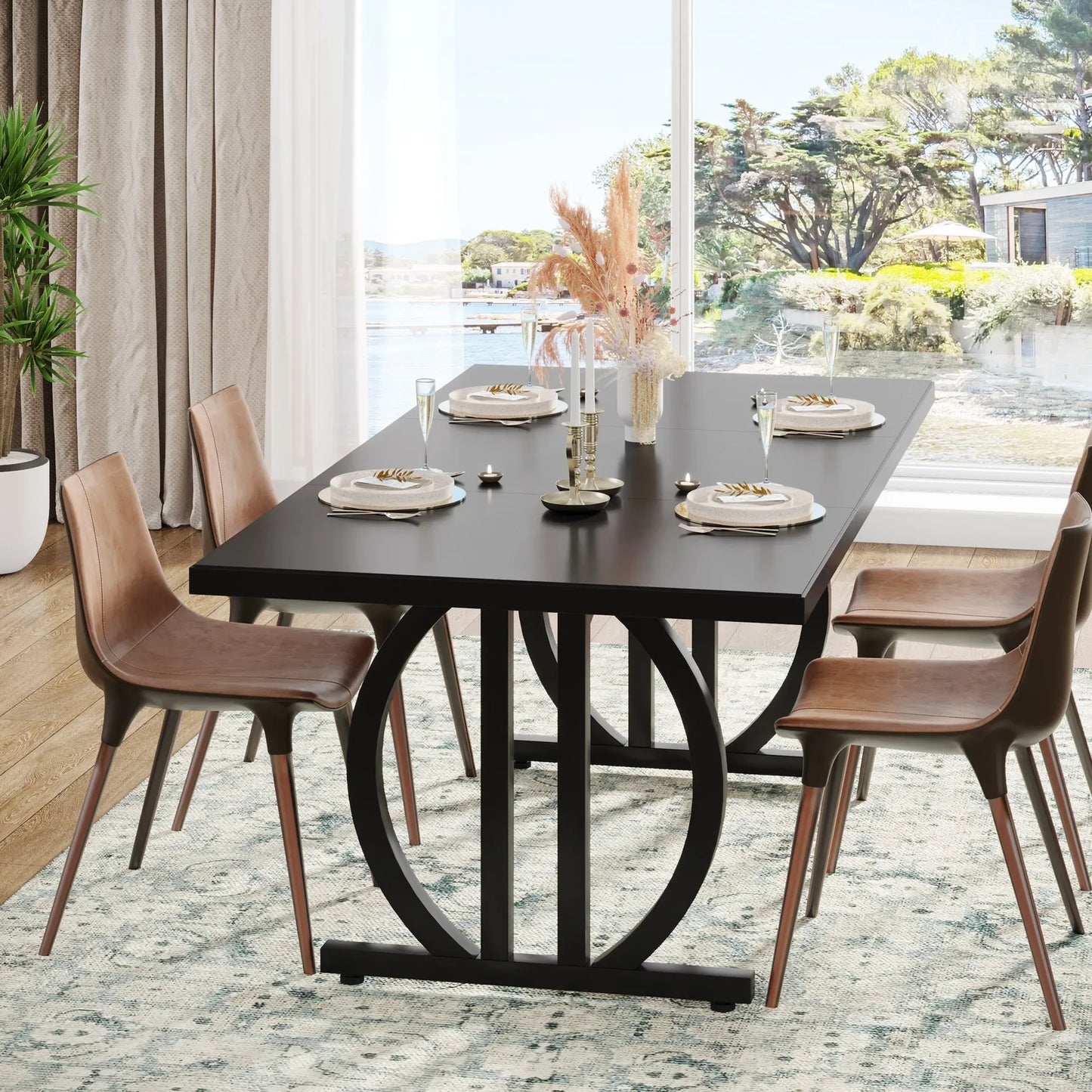 Tribesigns 63 Inch Dining Table For Four To Six Guests