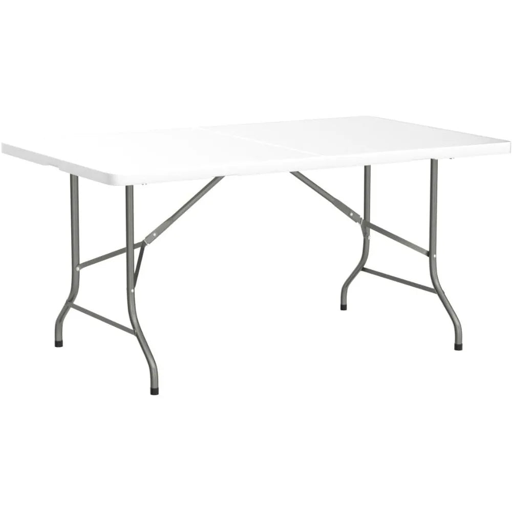 6 Foot Folding Table White Plastic Portable Long Foldable Table For Indoor Outdoor Picnic Camping