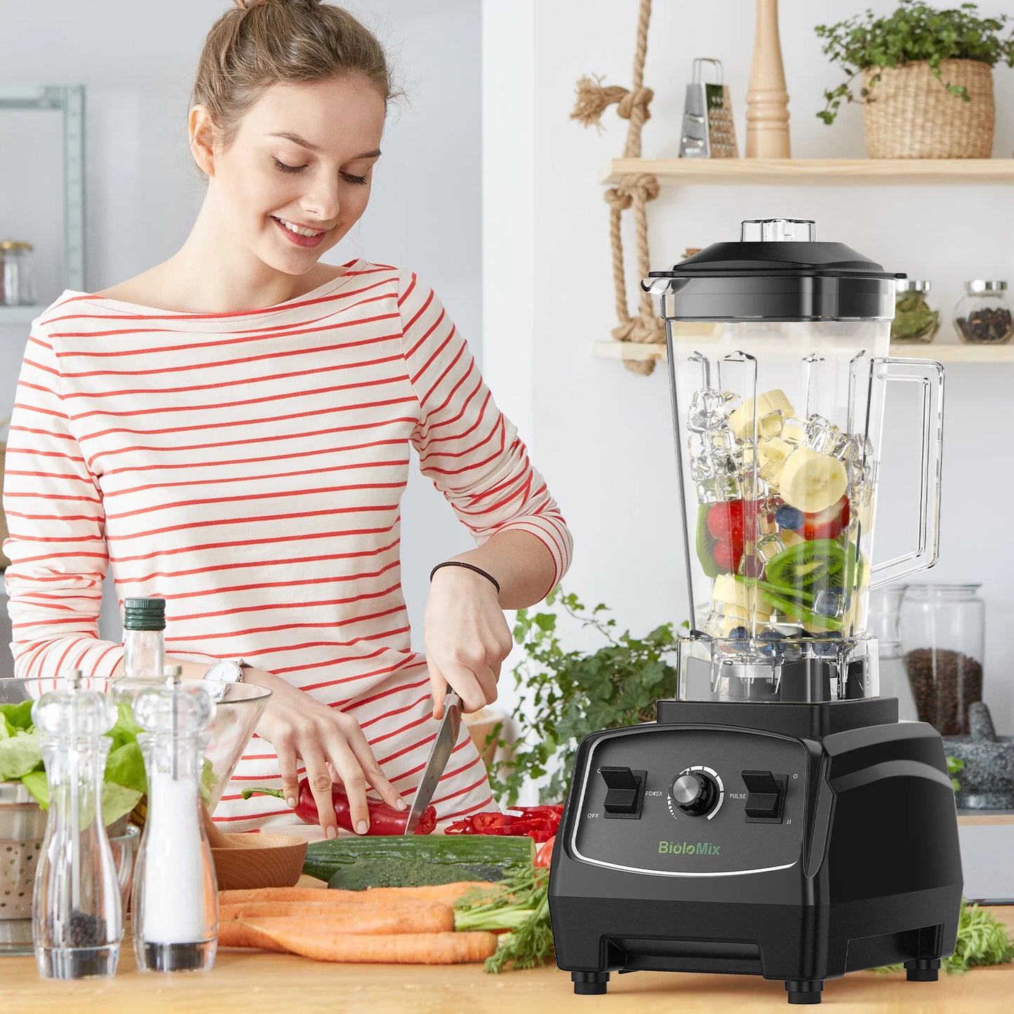 BPA Free 2200W Heavy Duty Commercial Grade Blender Mixer Juicer High Power Food Processor Ice Smoothie Bar Fruit Blender