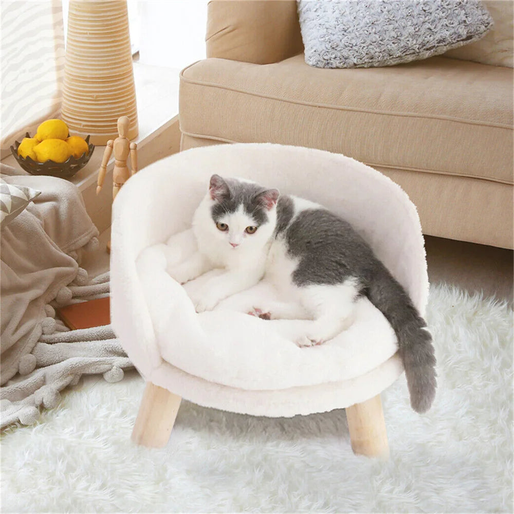Ultra Soft Elevated Dog And Cat Sofa Bed With Removable Waterproof Cushion