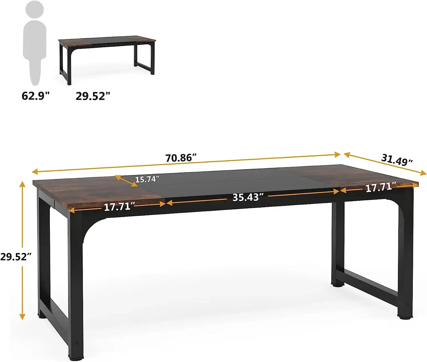 Tribesigns Modern Computer Desk Large Office Table