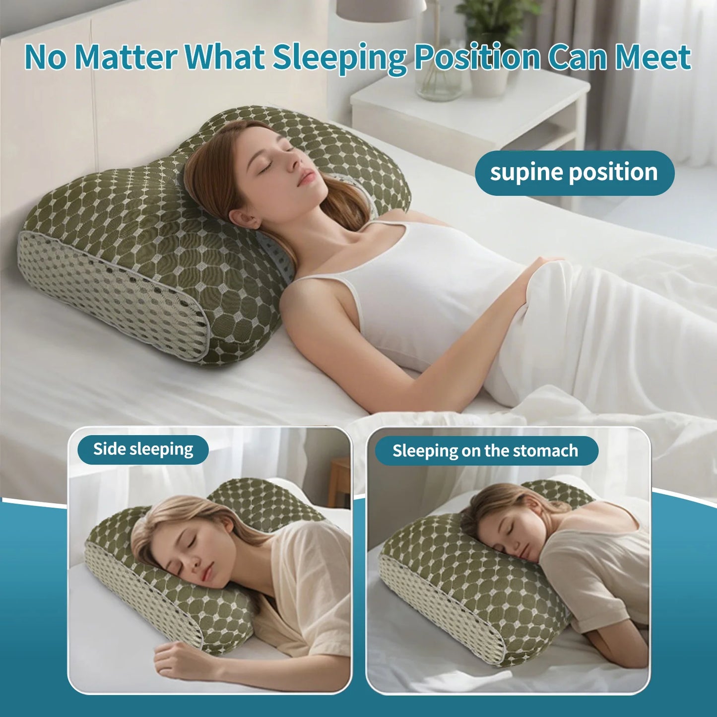 Couples Soft Knit Neck Massage Pillow Travel With Adjustable Ergonomic Design