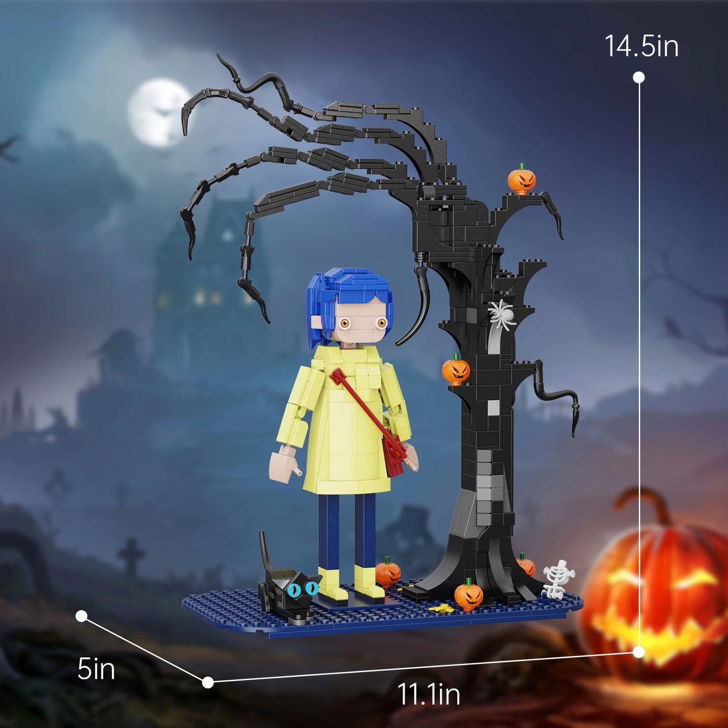 Halloween Coraline Jones Building Blocks Pumpkin Cats