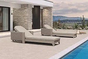 Outdoor Adjustable Chaise Lounge Chair With Cushion Aluminum Poolside Teak