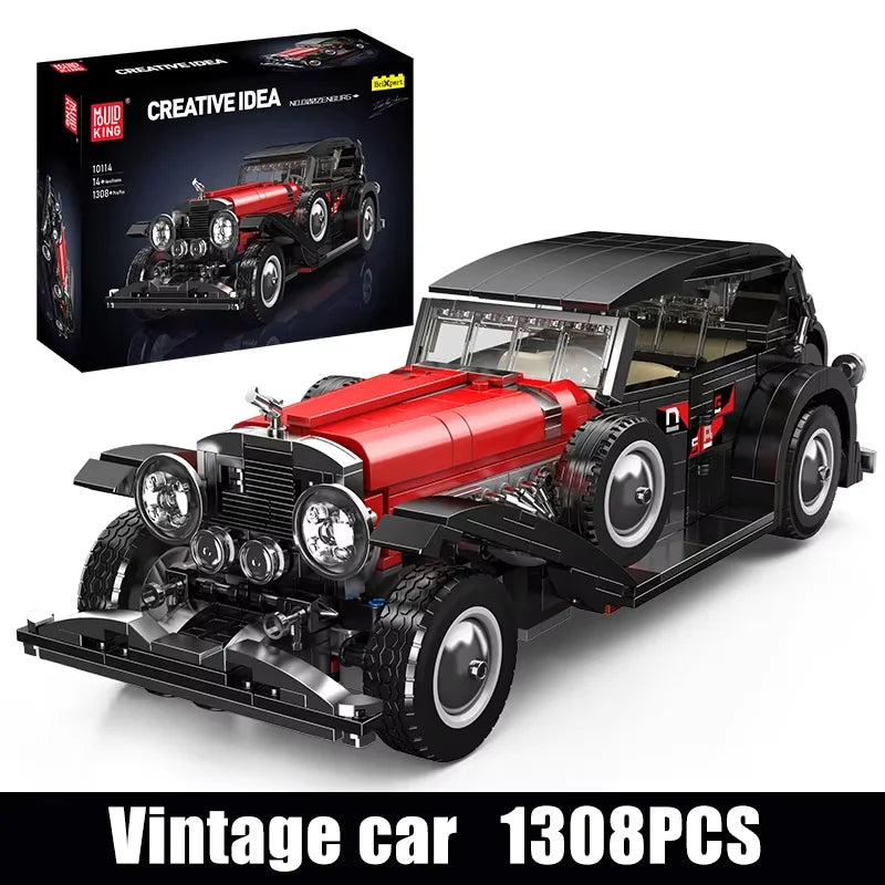 Mould King 10114 Vintage Car Building Block Set For Kids Christmas Gift