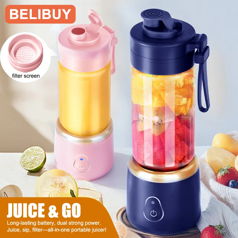 Portable Blender Electric Juicer 600ML Fruit Mixer 2000mAh USB Rechargeable Smoothie Mini Blender Multifunction Juice Maker