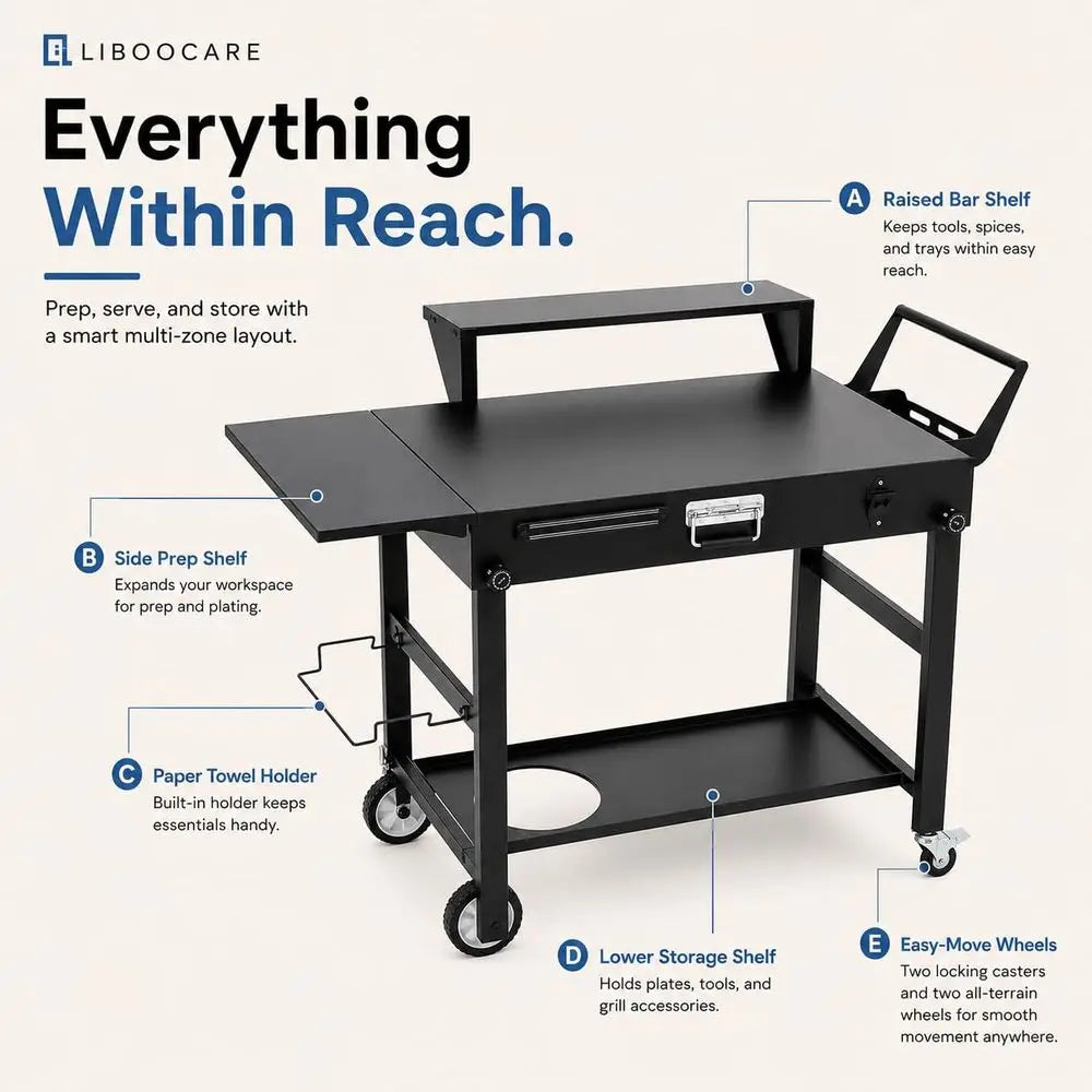 Cart for Blackstone 17 and 22 Inch Griddles 31.5 Tall Outdoor Table with Wheels