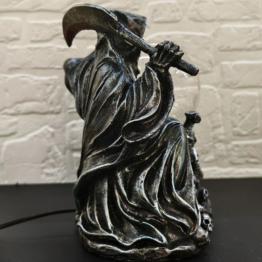 Halloween Light Up Ghost Fortune Teller Touch Sensing Grim Reaper Decor Haunted House Decoration