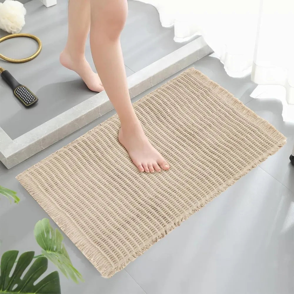 4 Pack Waffle Bath Mats Non Slip Quick Dry Rug Set Bundle