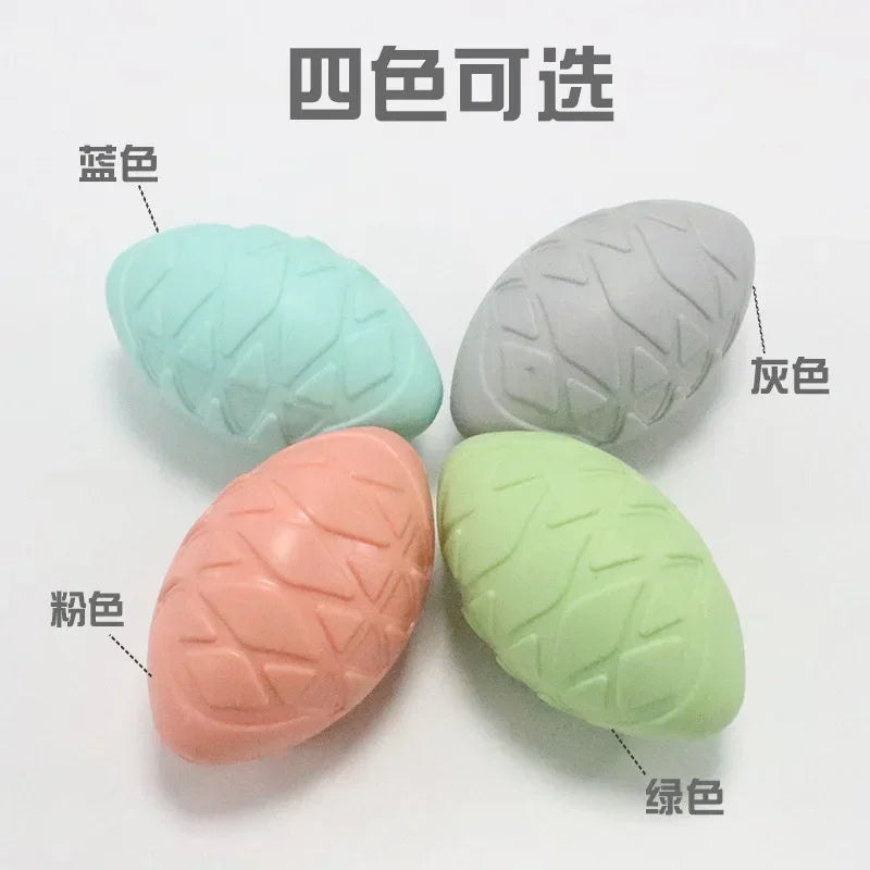Natural Non Toxic Rubber Football Style Dog Ball Toy Chew