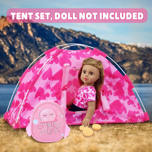 Cuddly Dress and Puppy Tent Accessories for 18 Inch Dolls
