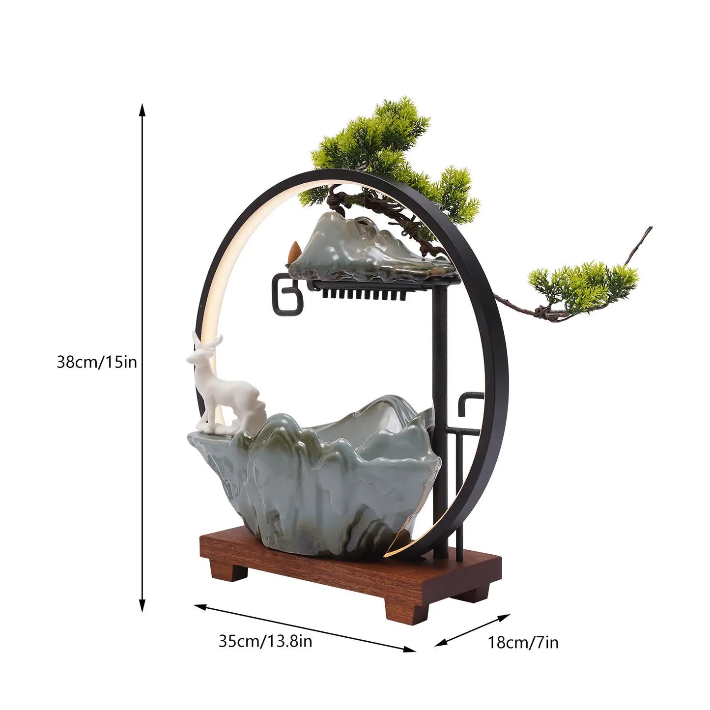 Desktop Fountain Indoor Waterfall Atomizer LED Table Decor
