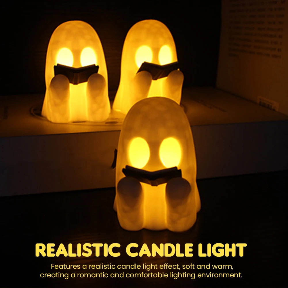Halloween 3D LED Ghost Night Light Campfire Figurine Decor