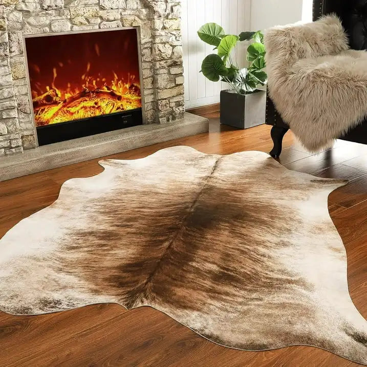 American Style Animal Print Faux Fur Cowhide Rug for Bedroom Living Room Carpet Home Decoration Floor Mats