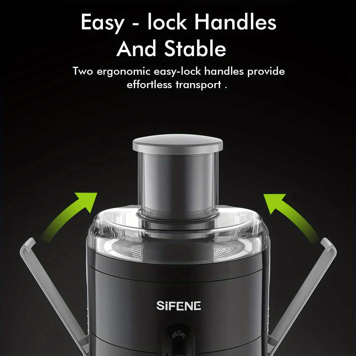 SiFENE Compact Centrifugal Juicer with Three Speed Settings Fast Juicer Machine for Fruit and Veggie Easy to Clean BPA Free Black