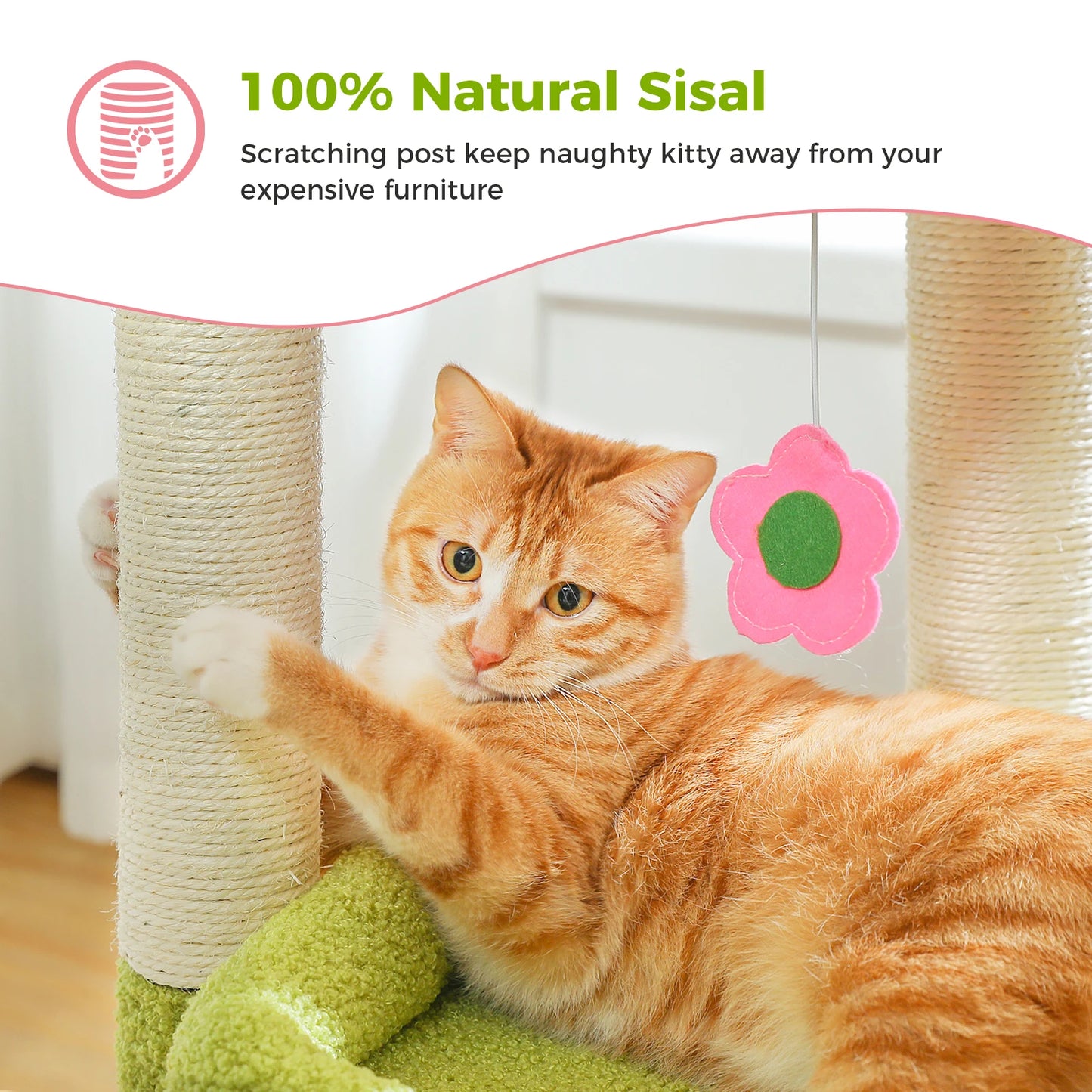 Double Tier Cat Tree Tower With Cozy Condo And Wide Perch For 1 To 2 Indoor Cats