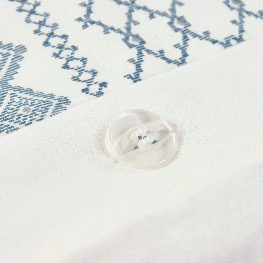 Full Queen Cotton Printed Duvet Cover Set With Chenille