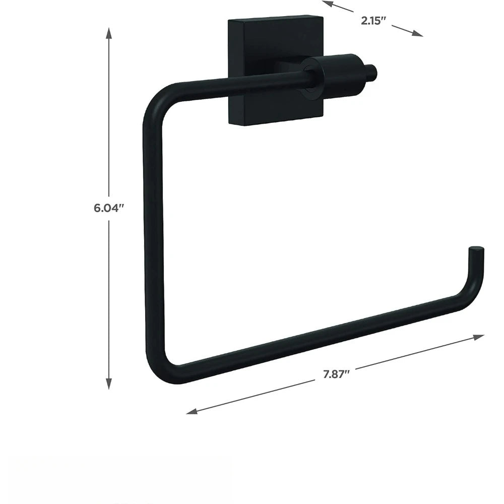 Matte Black Towel Ring Stainless Steel Bathroom Accessory