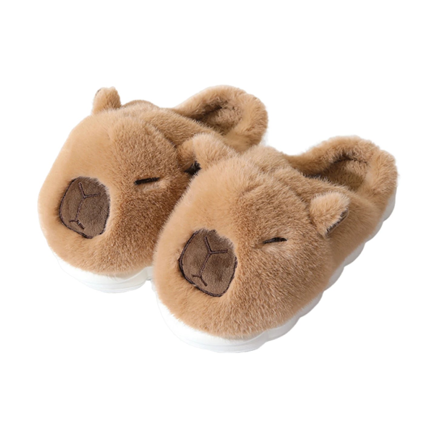 Plush Capybara Slippers Closed Toe Thermal Home Slippers For Men Women Non Slip