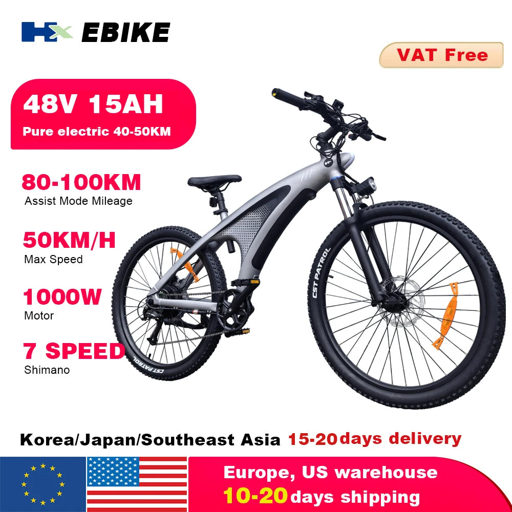 HX Q5 2000W Electric Mountain E Bike 48V 20Ah Off Road