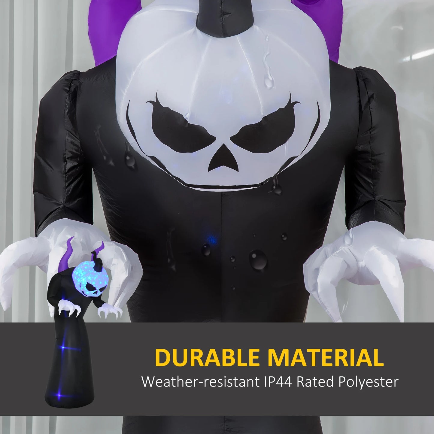 Seven Foot Inflatable Halloween Skeleton Ghost Outdoor LED