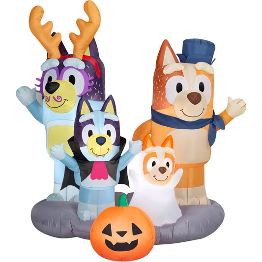 Halloween Inflatable Bluey and Family Scene, 5.5 ft Tall, Multi