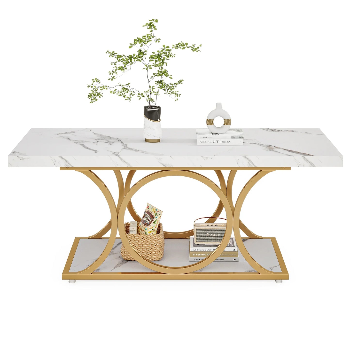 Tribesigns Rectangle Coffee Table 47.24 Inch Modern