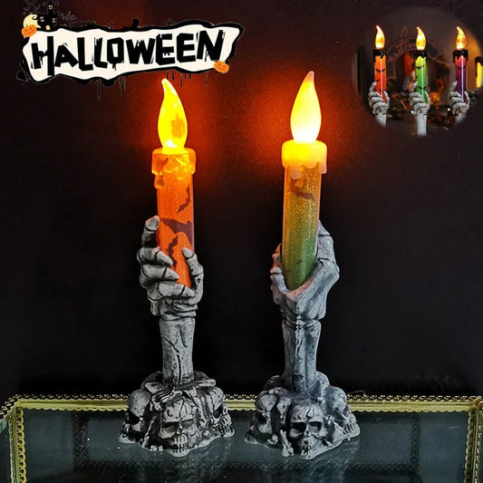 Halloween Skeletons Ghosts Candles Pumpkin Decorations