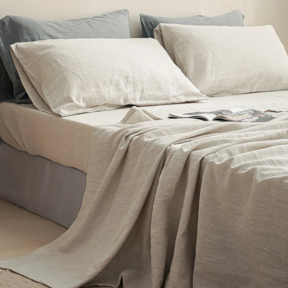 Simple Opulence 3 4 Piece Bed Linen Sheet Set French Flax