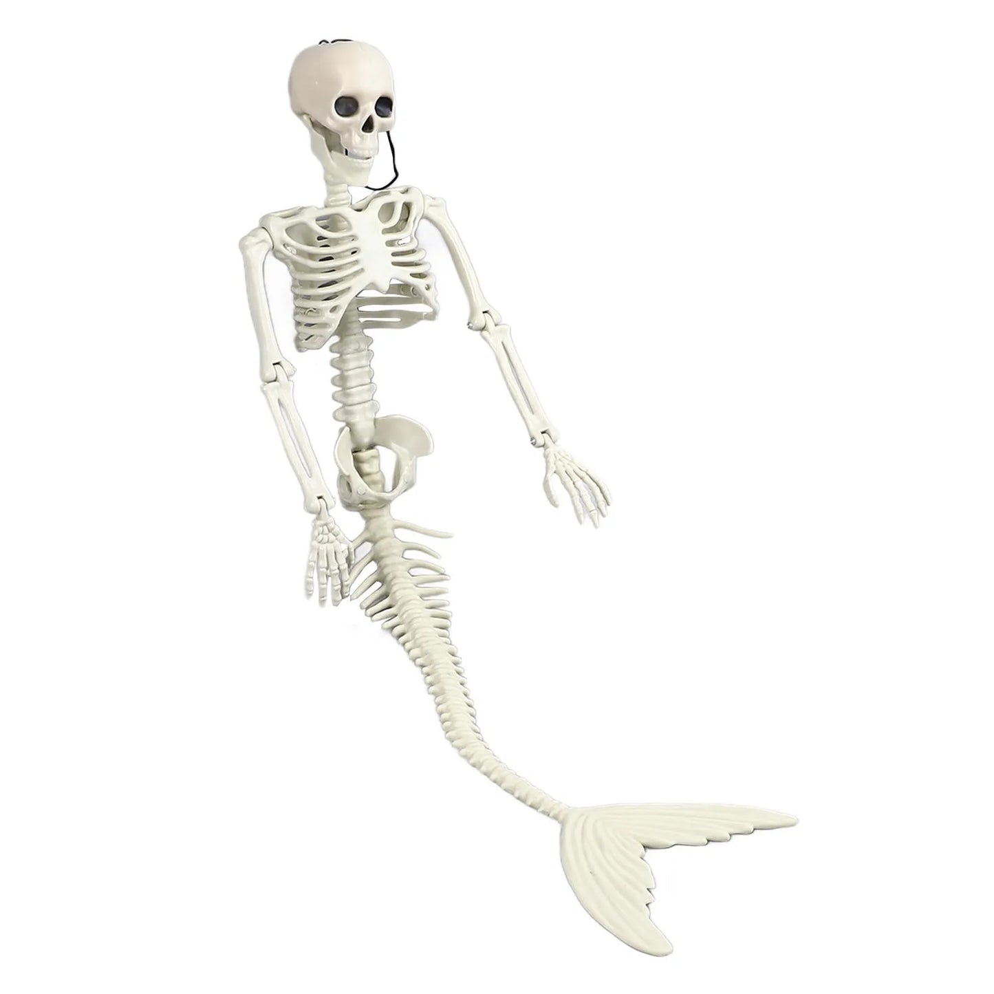 Skeleton Mermaid 80cm Length Plastic Life Size Full Body Skeleton Mermaid with Movable Joints Halloween Outdoor Decor
