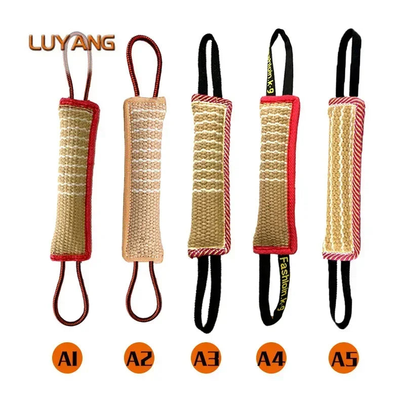 Dog Tug Rope Pillow Chew Toy Hemp Linen Durable Interactive