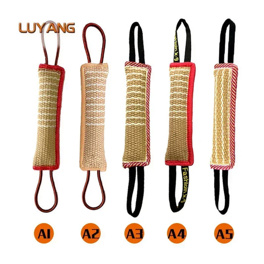 Dog Tug Rope Pillow Chew Toy Hemp Linen Durable Interactive
