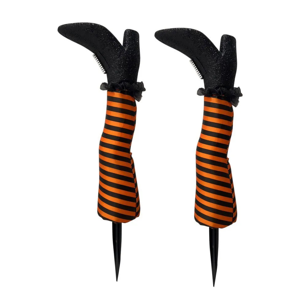 Halloween Witch Legs Prop Upside Down With Broomstick Patio