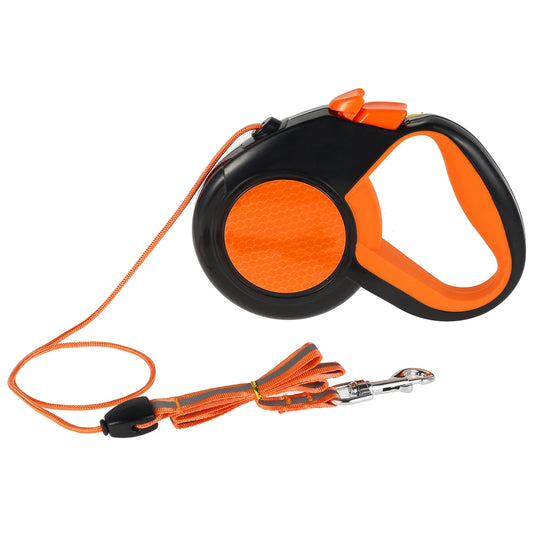 8M Retractable Dog Lead Heavy Duty Leash With Reflective Tape Non Slip Handle