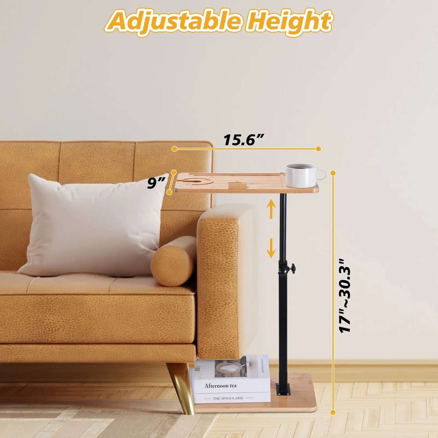 Vantic C Shaped End Table Side Table With Metal Frame