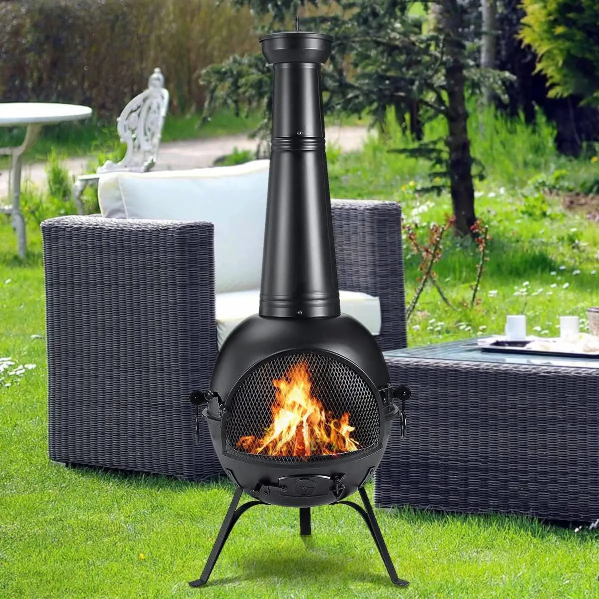 Prairie Fire Outdoor Chiminea Fireplace For Deck And Patio