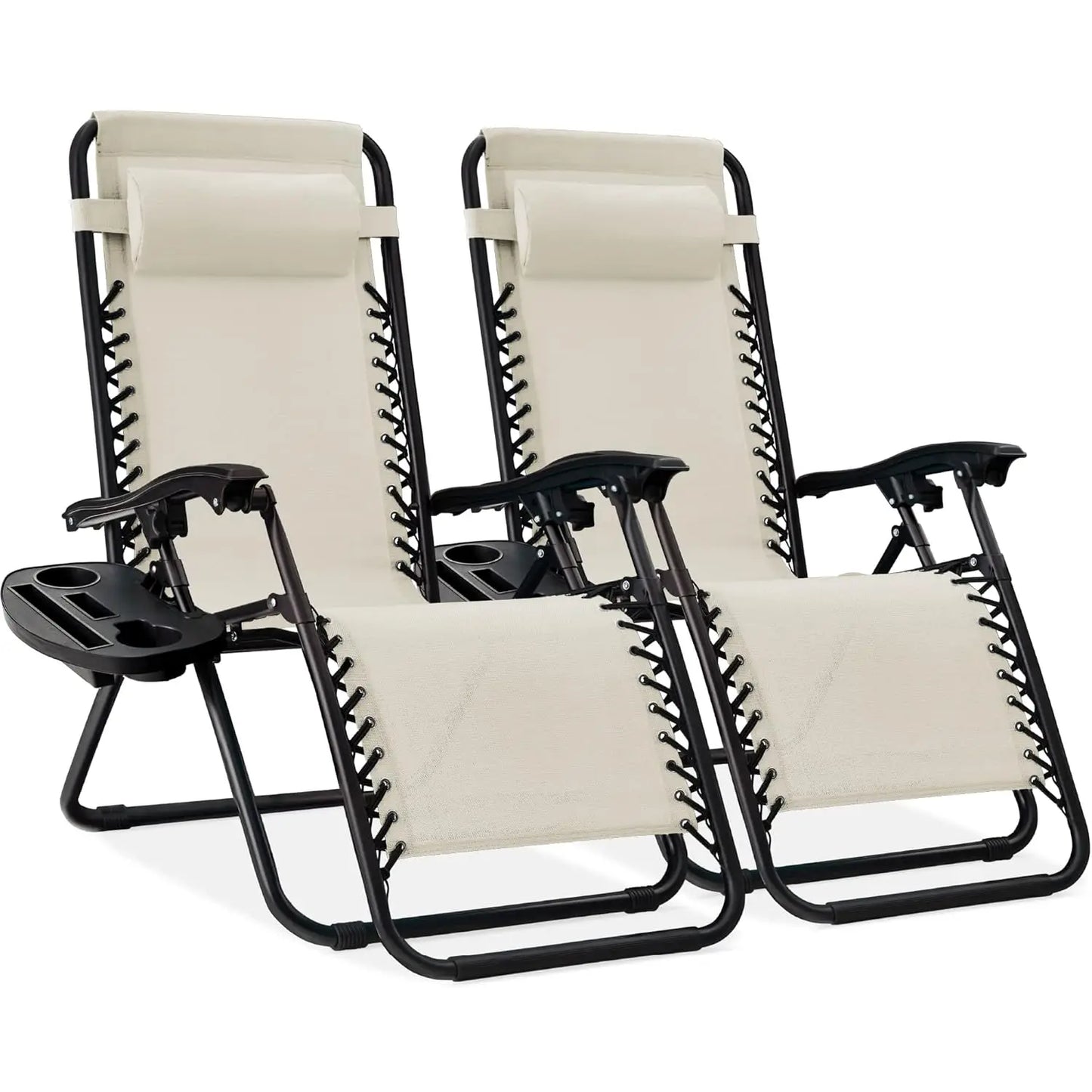 Set Of 2 Adjustable Zero Gravity Lounge Chairs Sage Green