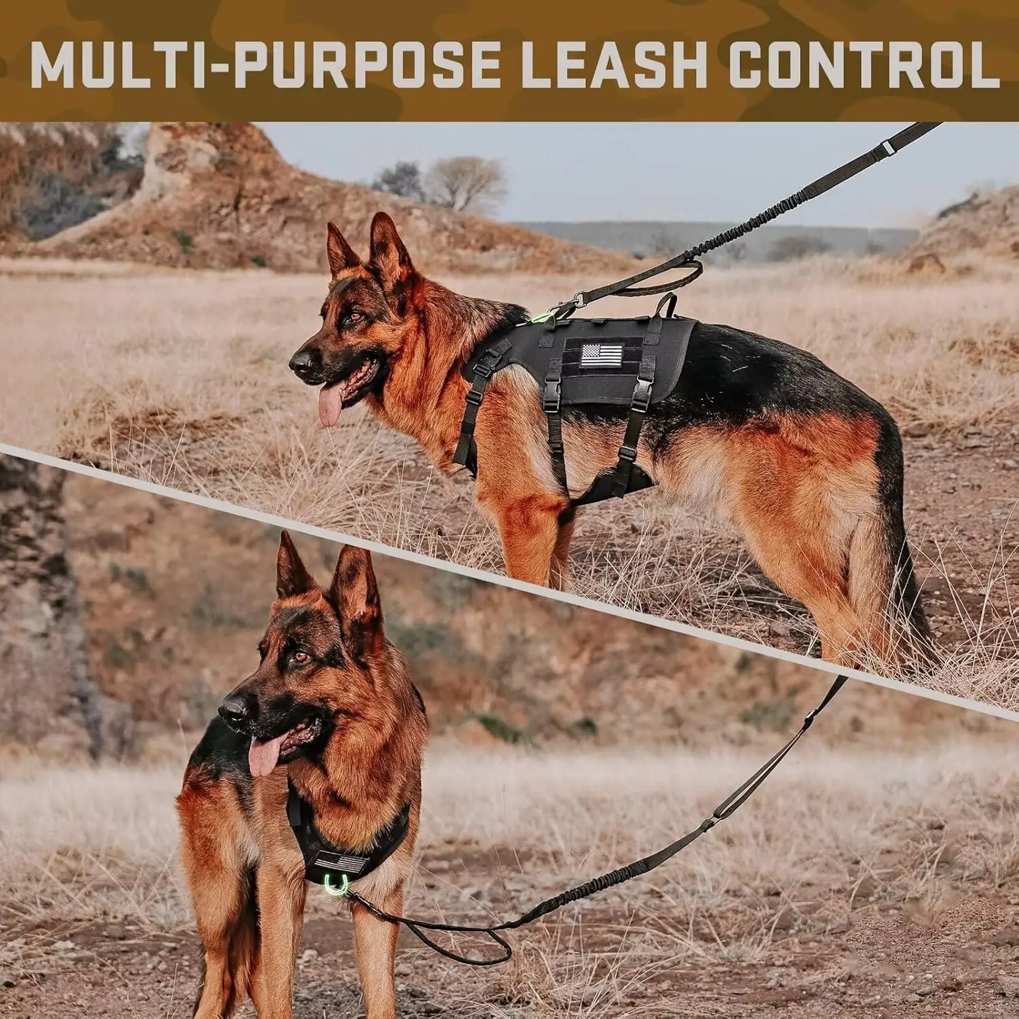 Medium Tactical Dog Harness Handle No Pull Adjustable Chest 19.5 To 41.5 Black