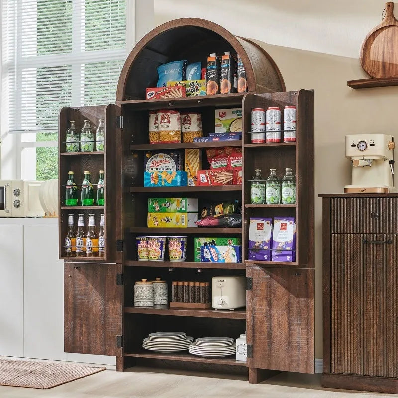 71 Inch Tall Pantry Cabinet With 3 Adjustable Shelves And 6 Door Shelves