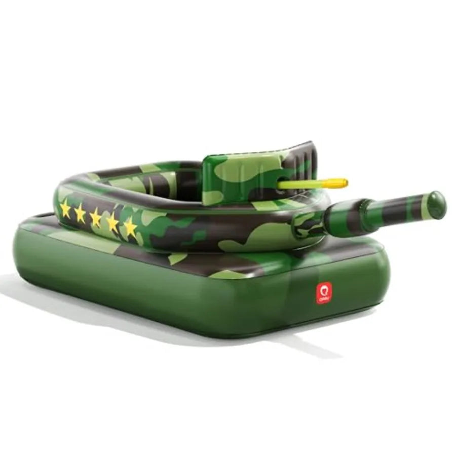 Inflatable Tank Pool Float For Adults Ride On Camouflage Float With Water Cannon