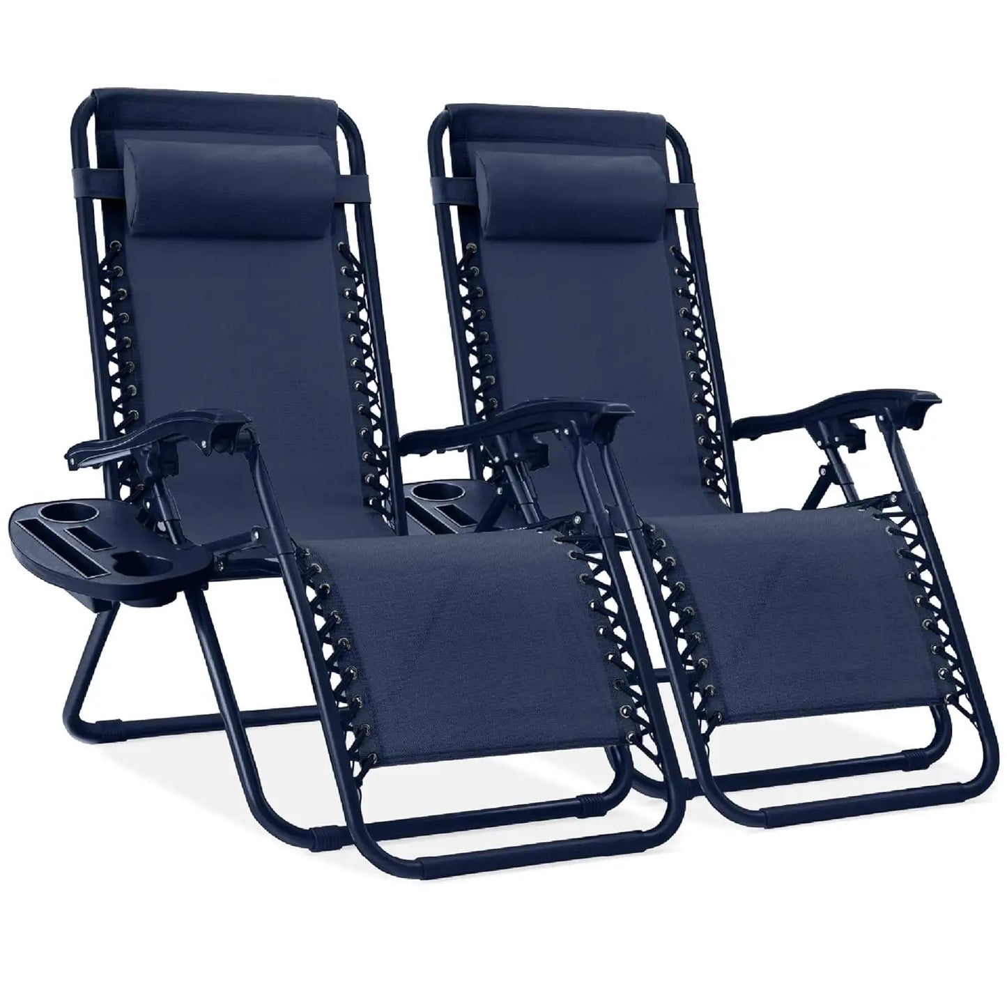 Set Of 2 Adjustable Zero Gravity Lounge Chairs Sage Green