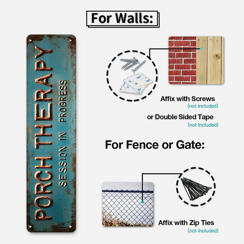 Welcome To Our Porch Metal Tin Sign Outdoor Farmhouse Decor