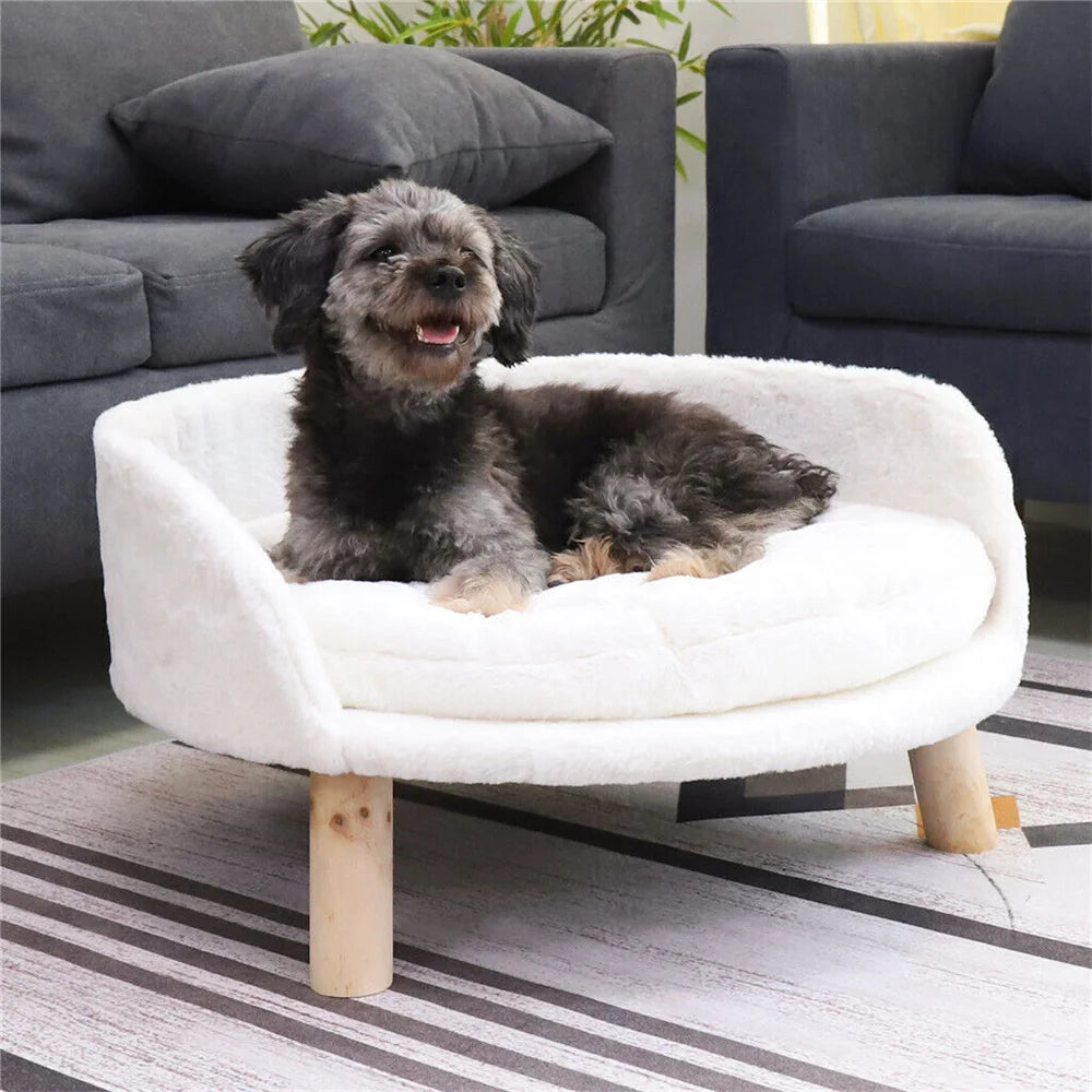 Ultra Soft Elevated Dog And Cat Sofa Bed With Removable Waterproof Cushion