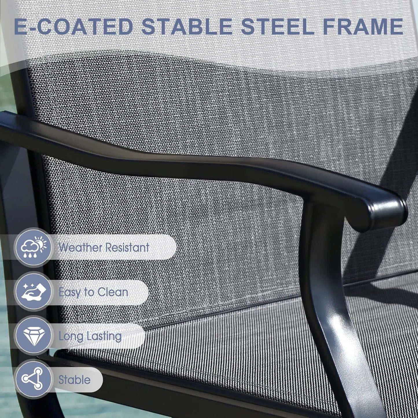 Outdoor Dining Set 3 Pieces Wood Patio Set With 2 Swivel Chairs And Table