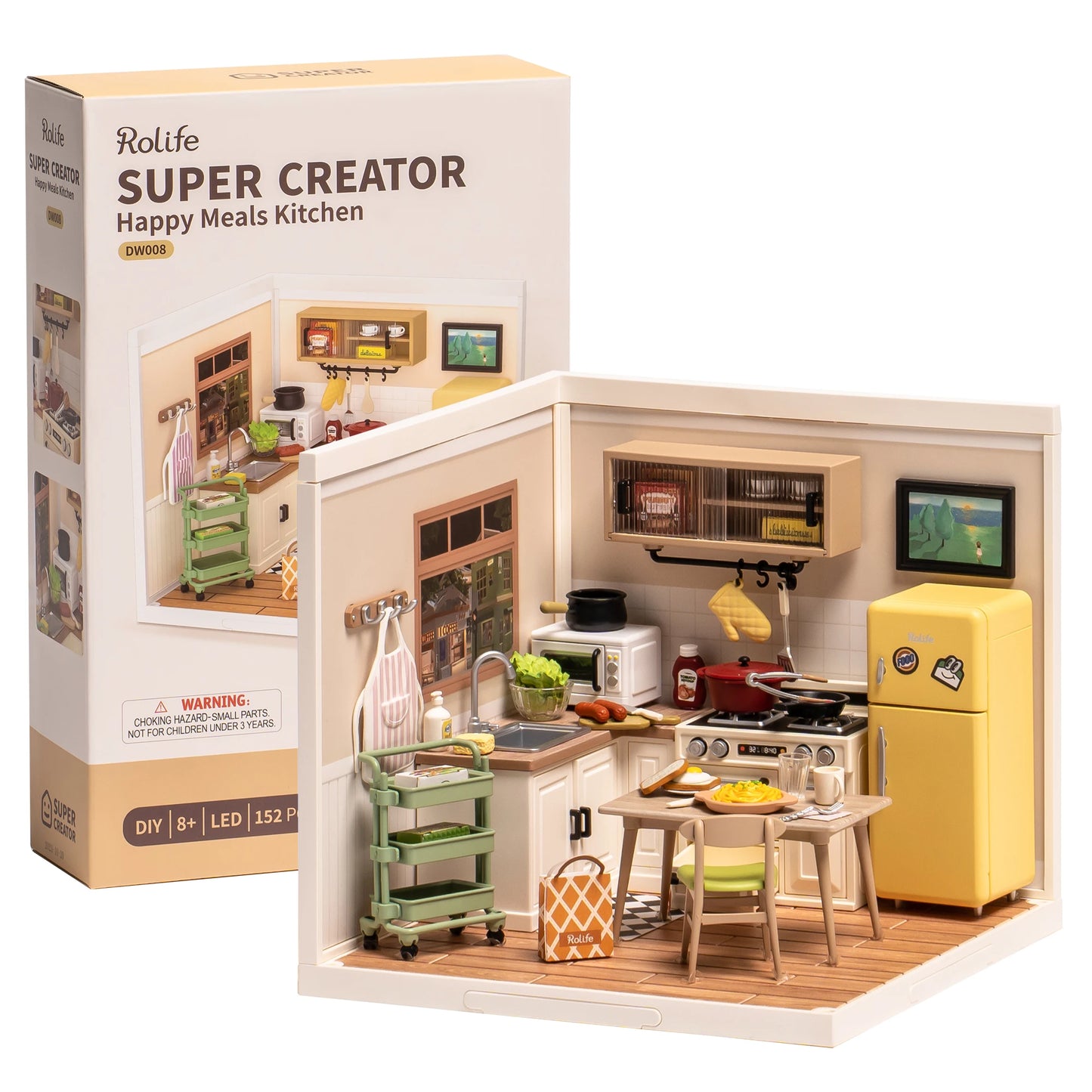Robotime Rolife 3D Puzzle Happy Meals Kitchen Miniature House Kit