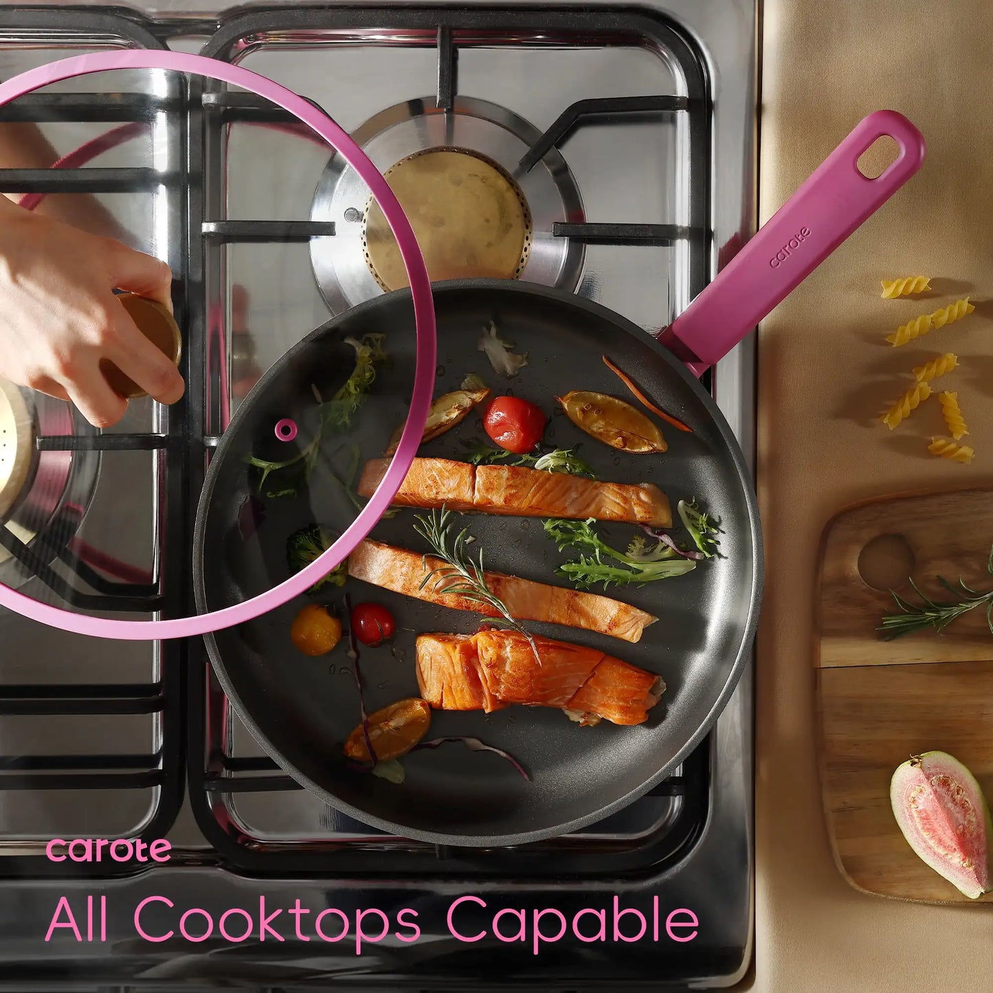 Kitchen Cookware Sets Nonstick Pots and Pans Set Induction Cookware 16 Pcs Rose Pink