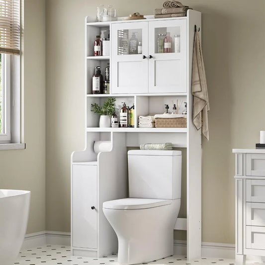 Bathroom Cabinet Over Toilet Glass Doors And Paper Holder