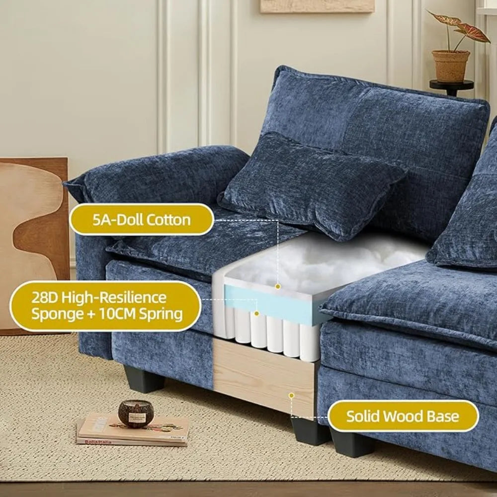 Modular Sectional Sofa for Living Room Cloud Couch with USB