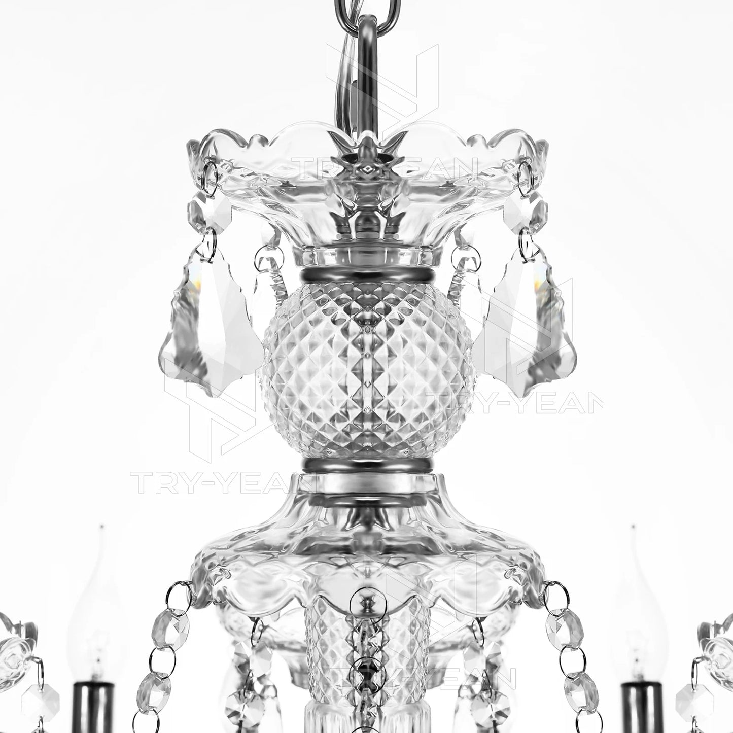 15 Arms Crystal Chandelier Pendant Lighting E14 Modern K9 Glass Fixture for Bedroom Living Room Corridor Hall